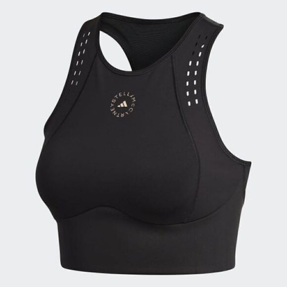 Adidas X Stella McCartney Designer Cropped Top Tank Shirt Black White Mesh New - Picture 1 of 12